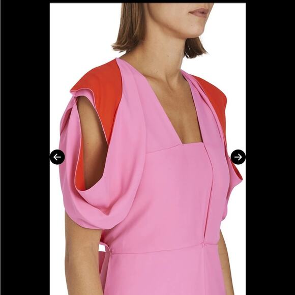BOTTEGA VENETA Pink and Red Paneled Layered Cutout Maxi Dress Slits Size 6 NEW - Picture 5 of 16